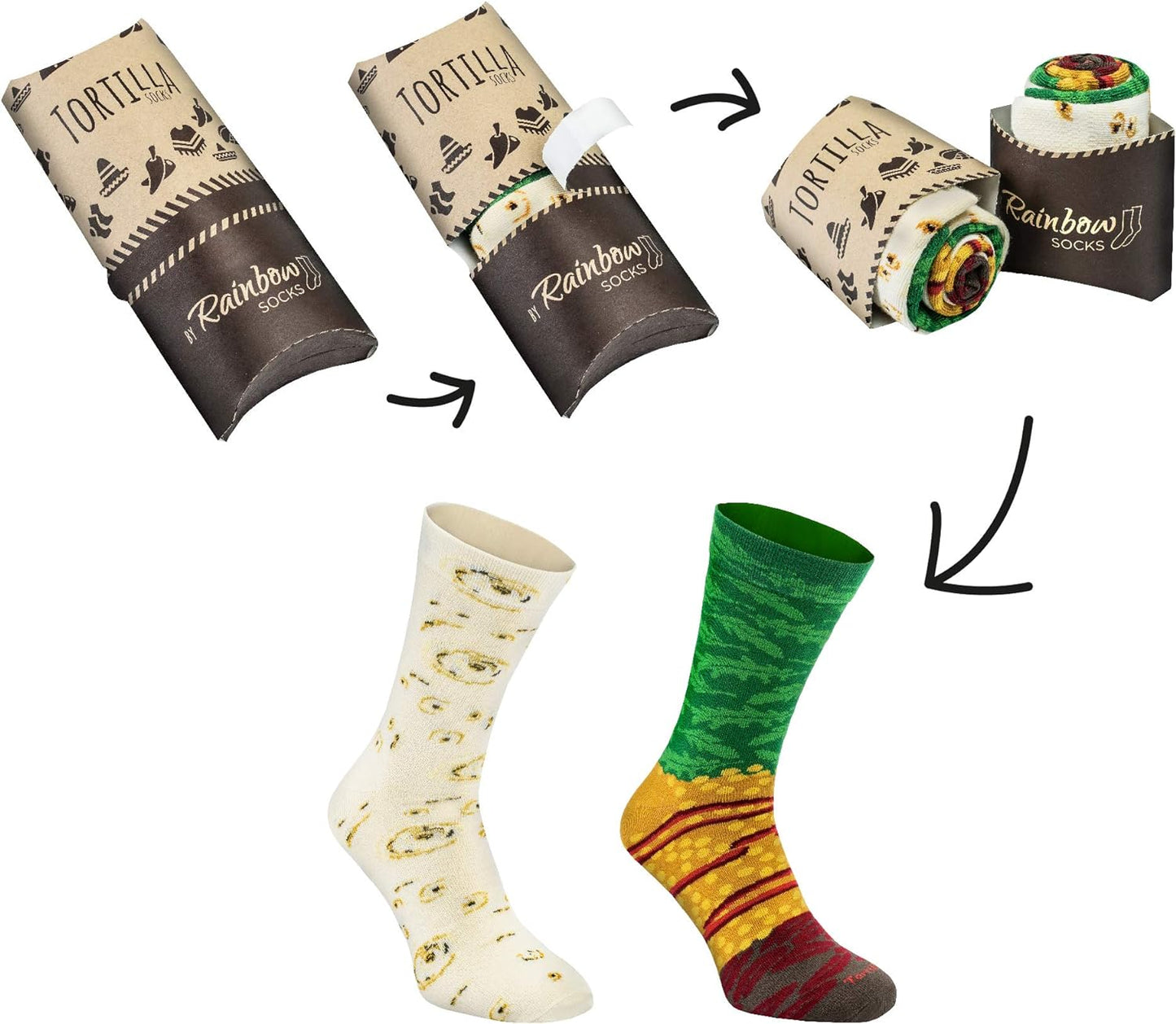 - Mens Womens Mexican Wrap Novelty Socks - Funny Gift - 2 Pairs