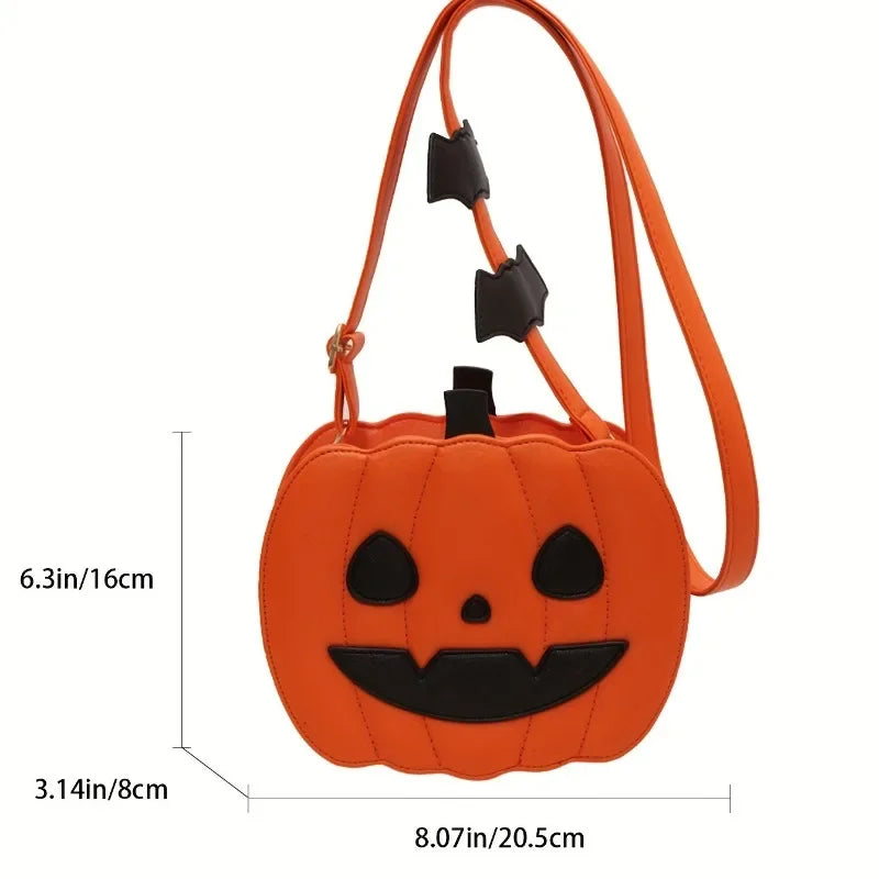 Enchanting Halloween Pumpkin Bag Devilish Style with Ghost Skull Accent Fashion Purse for Women & Girls